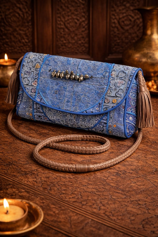 Handcrafted Embroidered Silk Clutch Bag